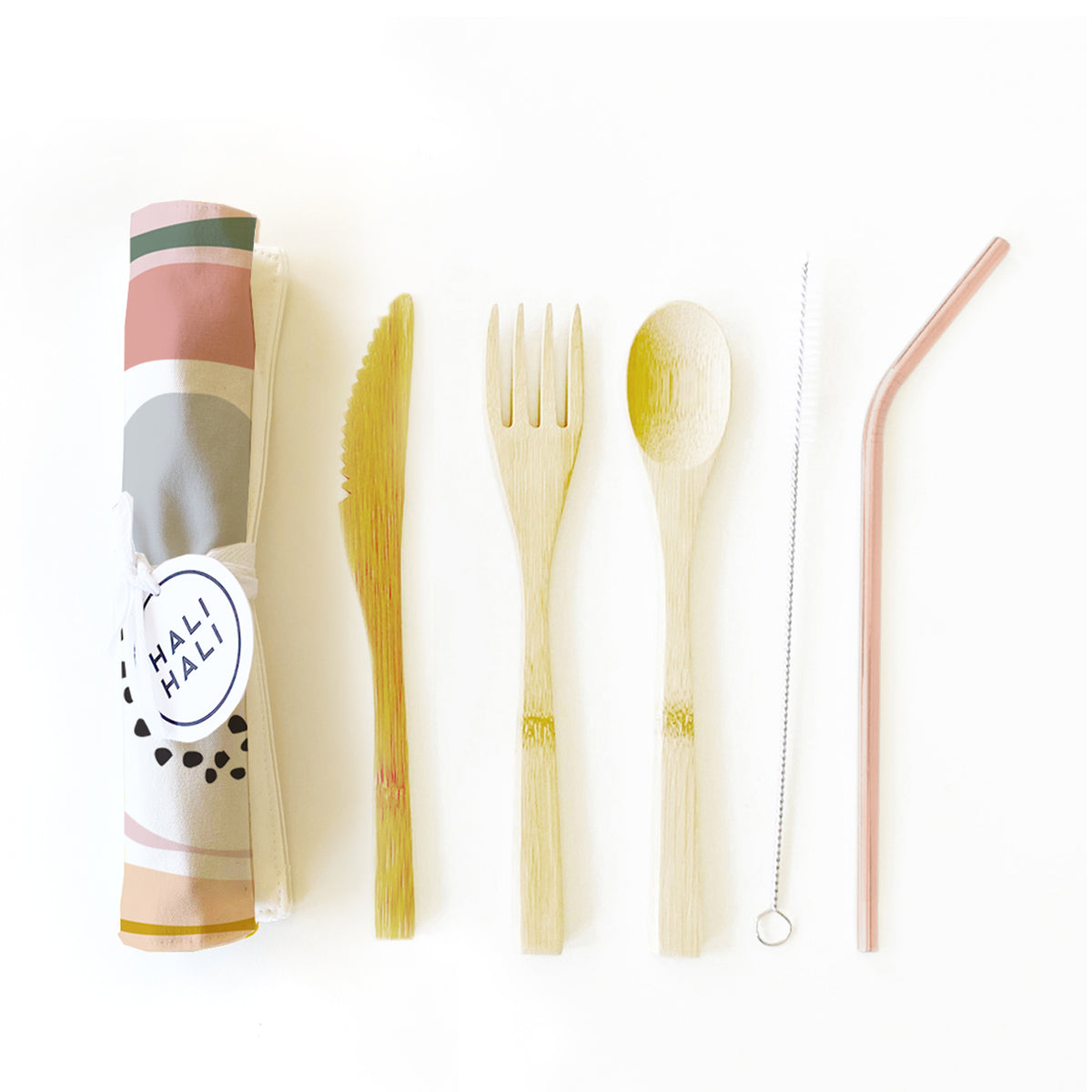 Bamboo Utensils Reusable Cutlery Travel Set Eco-friendly Wooden